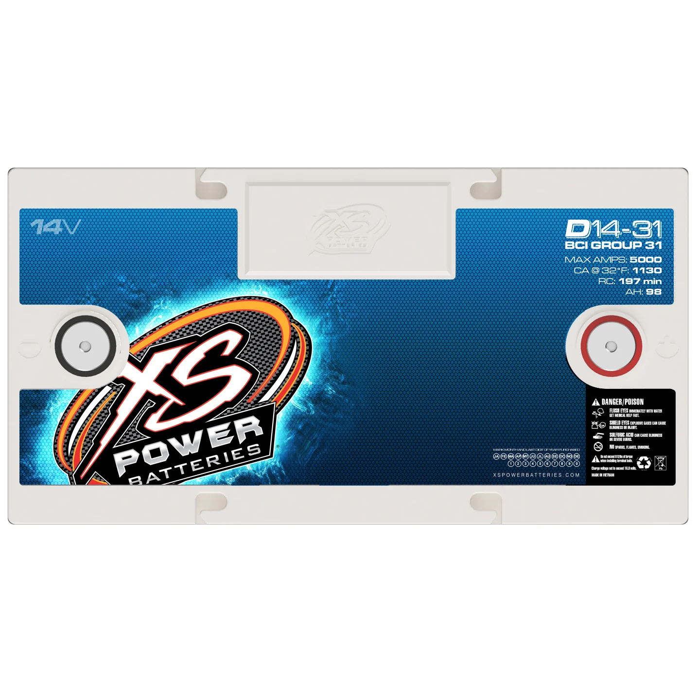 XS Power D14-31 Group 31 14V AGM Battery - Image 4