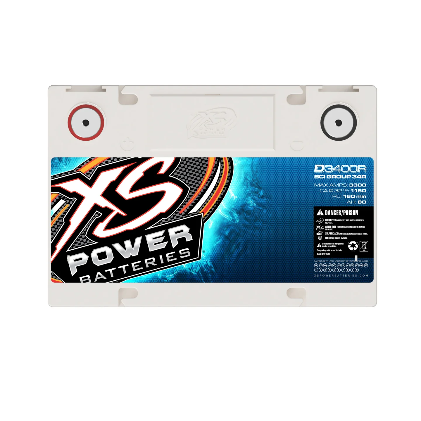 XS Power D3400R Group 34R 12V AGM Battery - Image 4