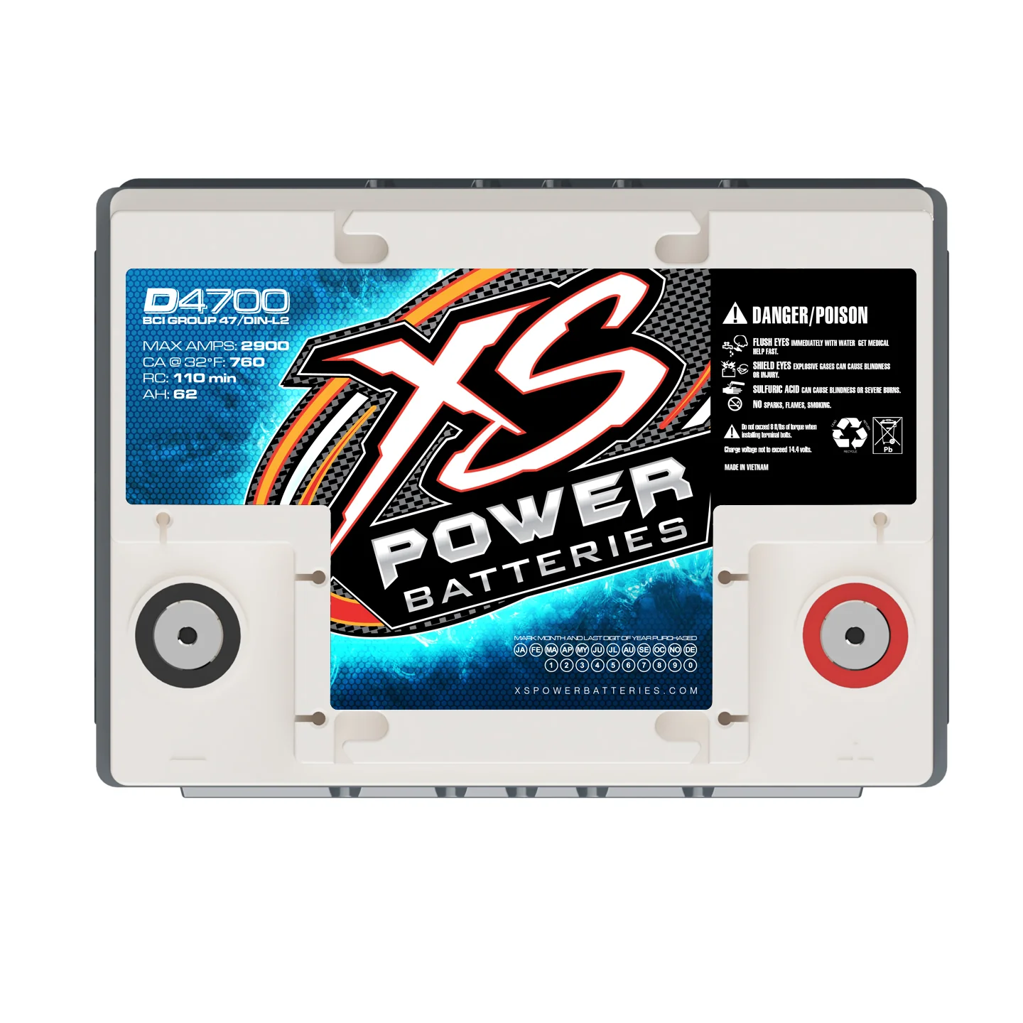 XS Power D4700 Group 47 12V AGM Battery - Image 4