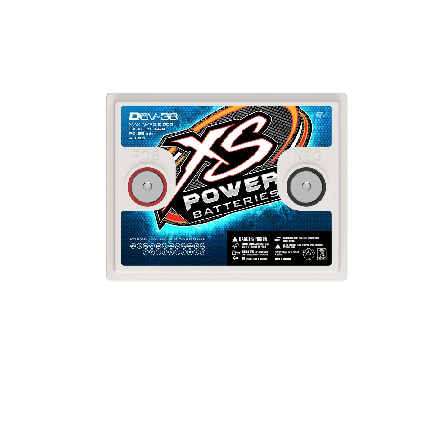 XS Power D6V-38 6V AGM Battery - Image 4