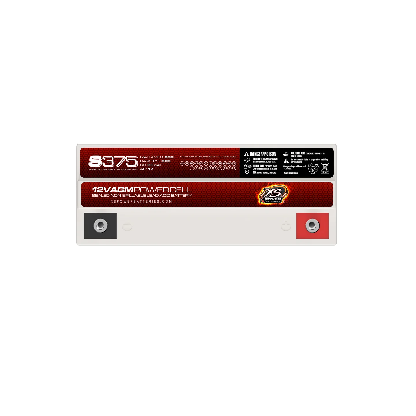 XS Power S375 12V AGM Racing Battery - Image 4
